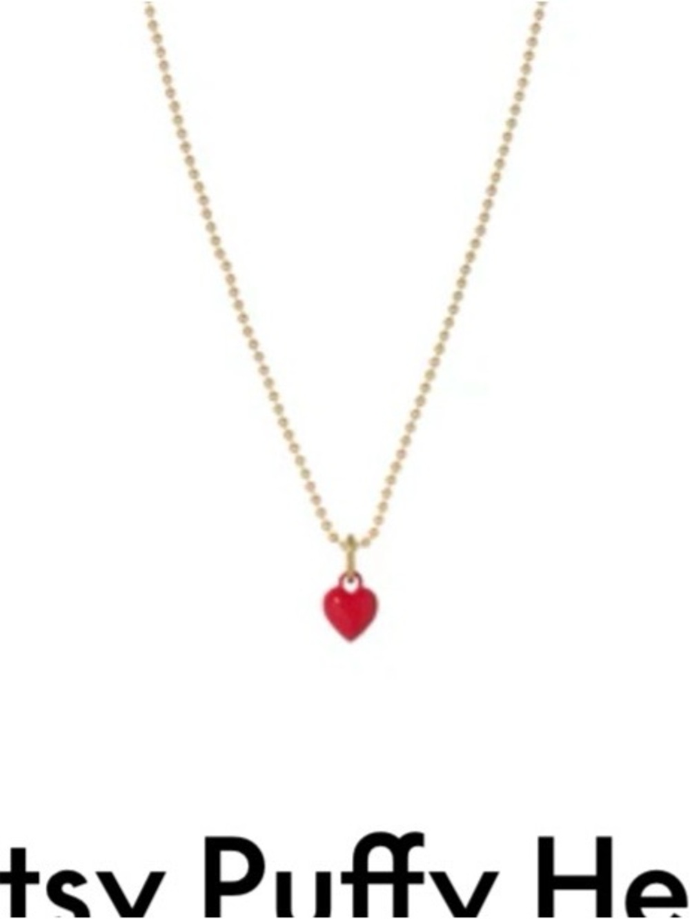 Roxanne Assoulin The Itsy Bitsy Puffy Heart Charm Necklace Red